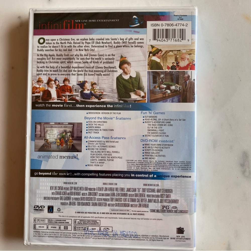 Elf DVD with Will Ferrell, Peter Dinklage & James Caan - Picture 2 of 2